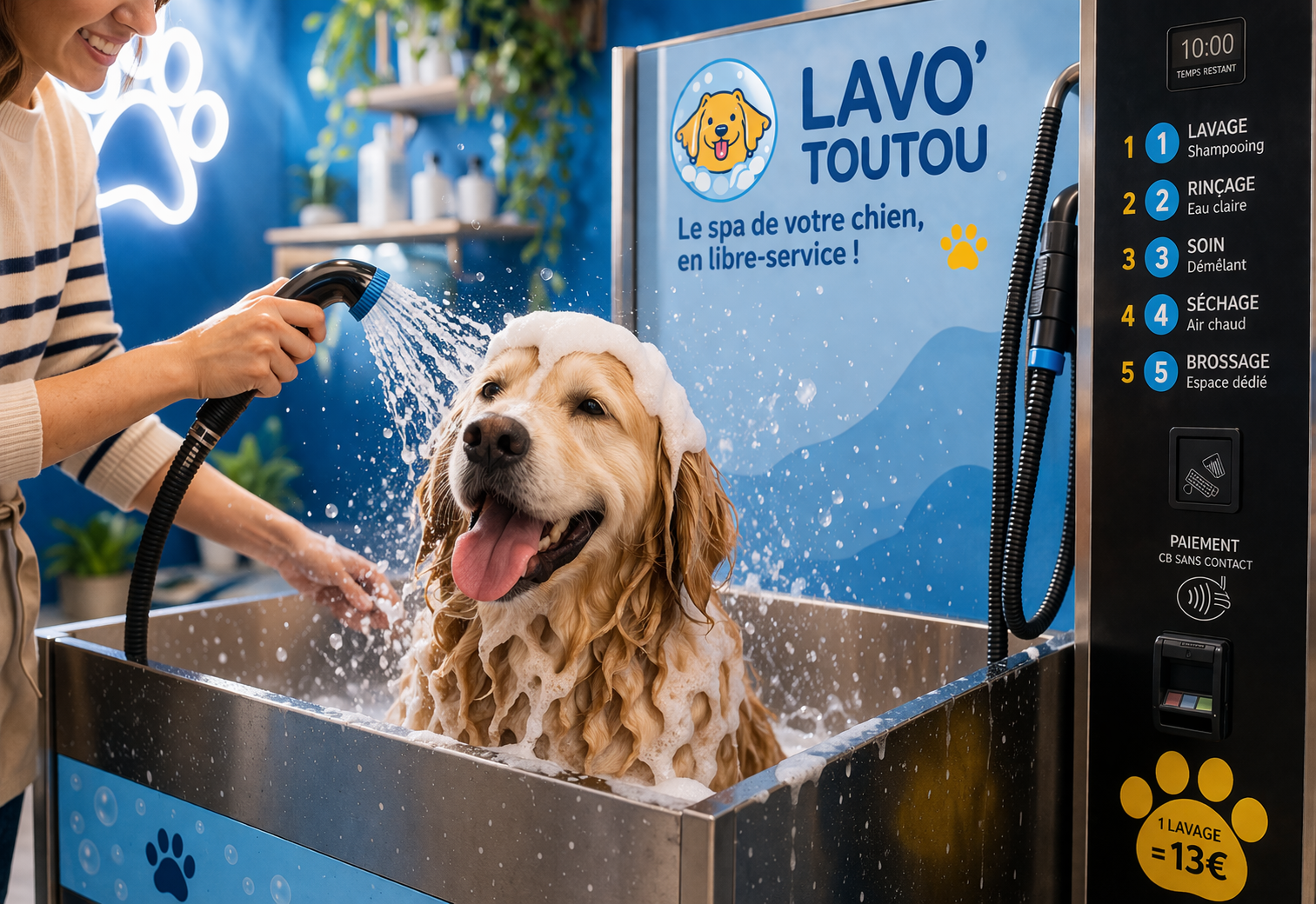 lavage chien en libre service Plouharnel espace sécurisé